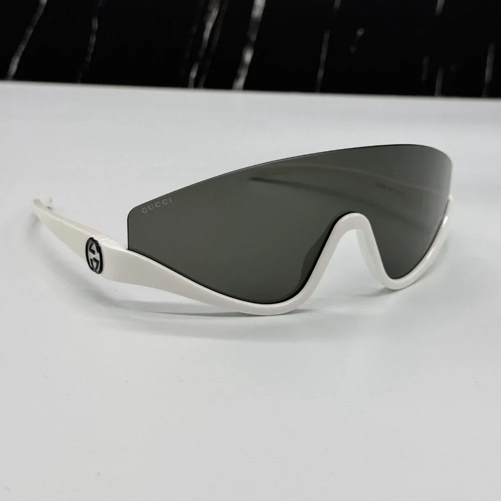 NEW GG1650S 007 UNISEX SHIELD SUNGLASSES, GRAY WHITE MASK EYEWEAR GUCCI